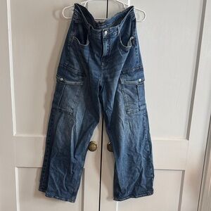 Silver Jeans Co women’s Denim Wide Leg Cargo Jeans